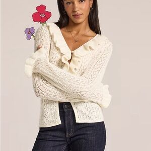 Old Navy x Anna Sui Ruffle Cardigan Sweater